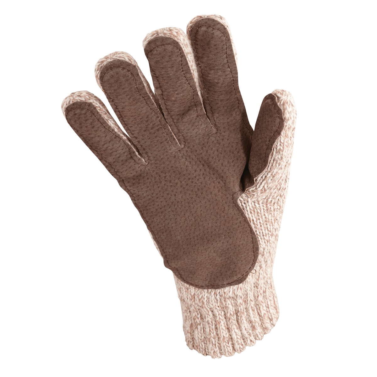 Grand Sierra Men's Ragg Wool Insulated Winter Weather Gloves Brown Suede Palm 